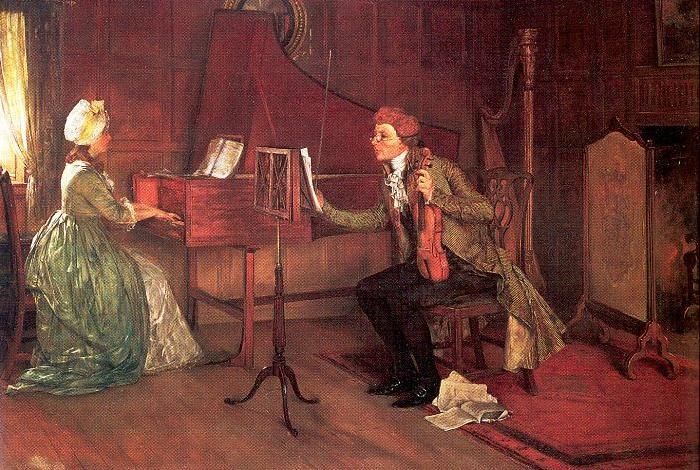 Millet, Francis David A Difficult Duet oil painting image